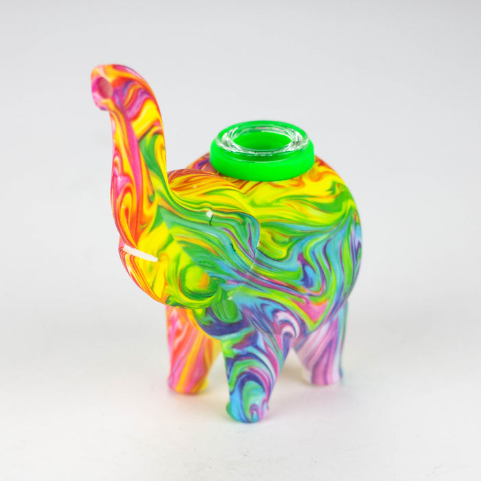 4.5" Assorted silicone elephant bubbler [QT002D]