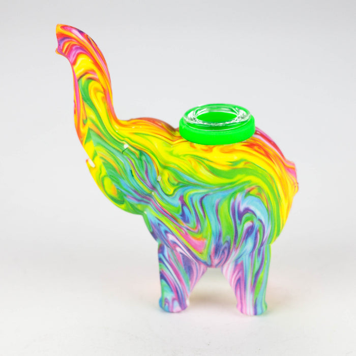 4.5" Assorted silicone elephant bubbler [QT002D]