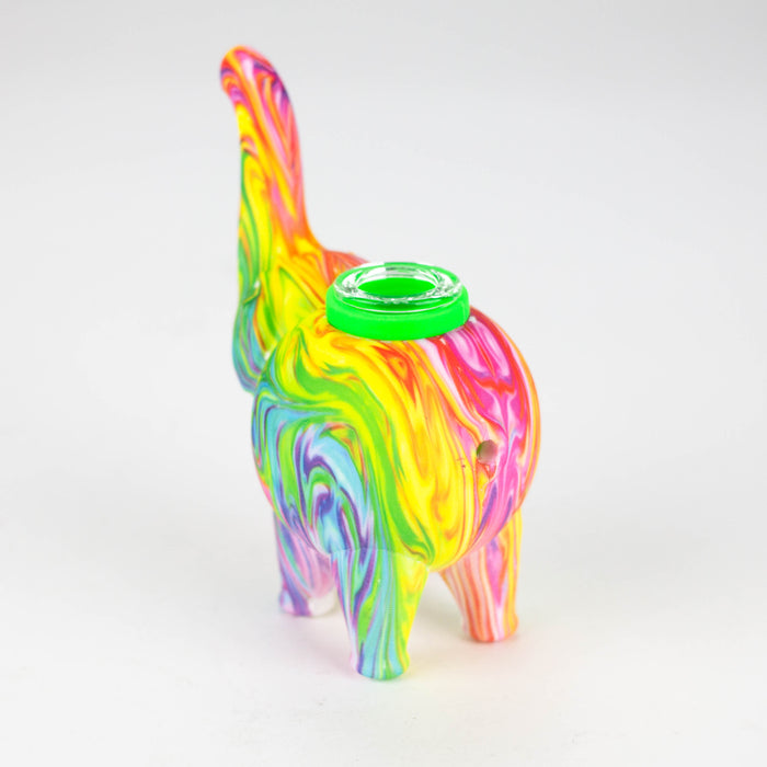 4.5" Assorted silicone elephant bubbler [QT002D]