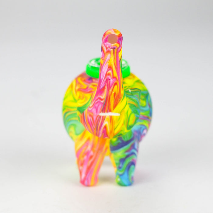 4.5" Assorted silicone elephant bubbler [QT002D]