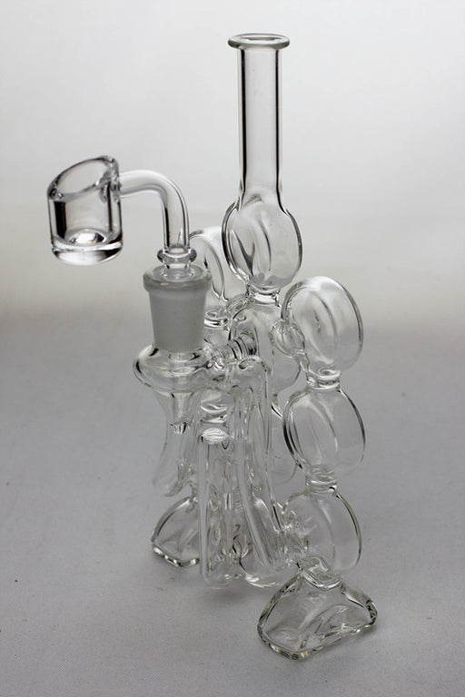 8 in. 10-connected round recycled rig with banger- - One Wholesale