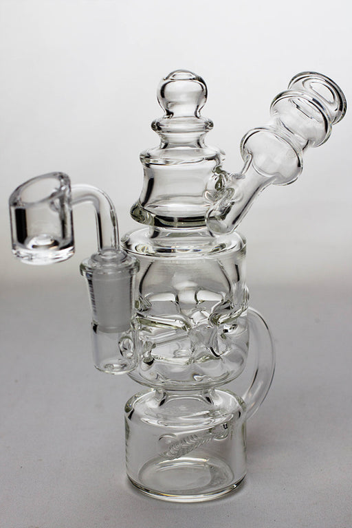 7" Inline diffuser recycled bubbler with a banger- - One Wholesale