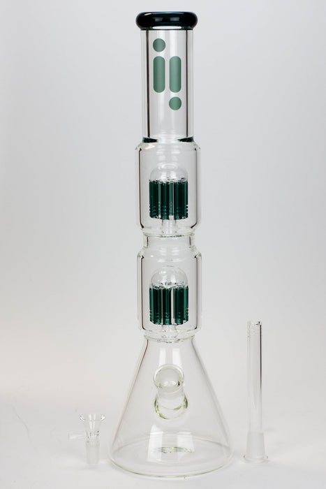 17.5" Infyniti 7 mm thickness Dual 8-arm glass water bong- - One Wholesale