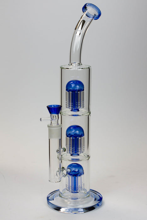 16" Infyniti Triple tree arms percolator glass bong-Blue - One Wholesale