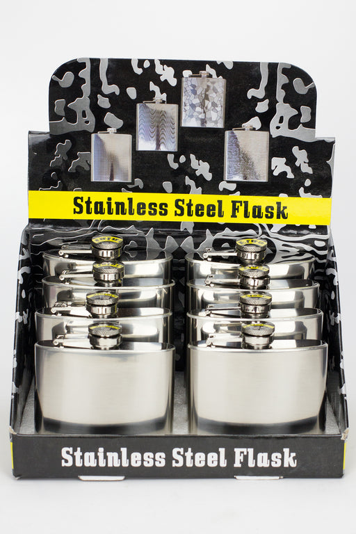 Stainless Steel Pocket sliver Hip Flask Box of 8- - One Wholesale