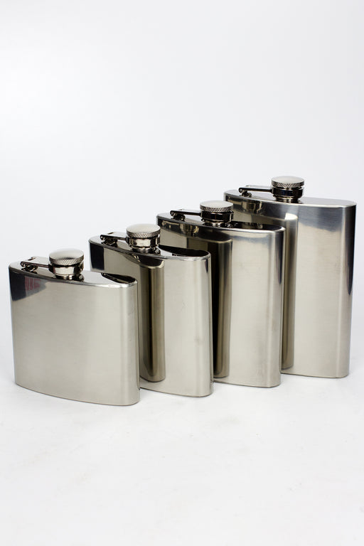 Stainless Steel Pocket sliver Hip Flask Box of 8- - One Wholesale