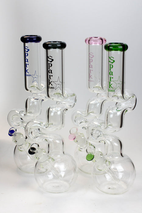 16" Spark 7mm kink zong glass bong- - One Wholesale