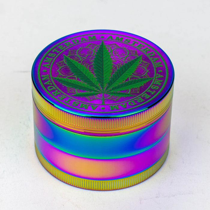 GENIE 4 parts 63 mm Leaf rainbow metal grinder Box of 6- - One Wholesale