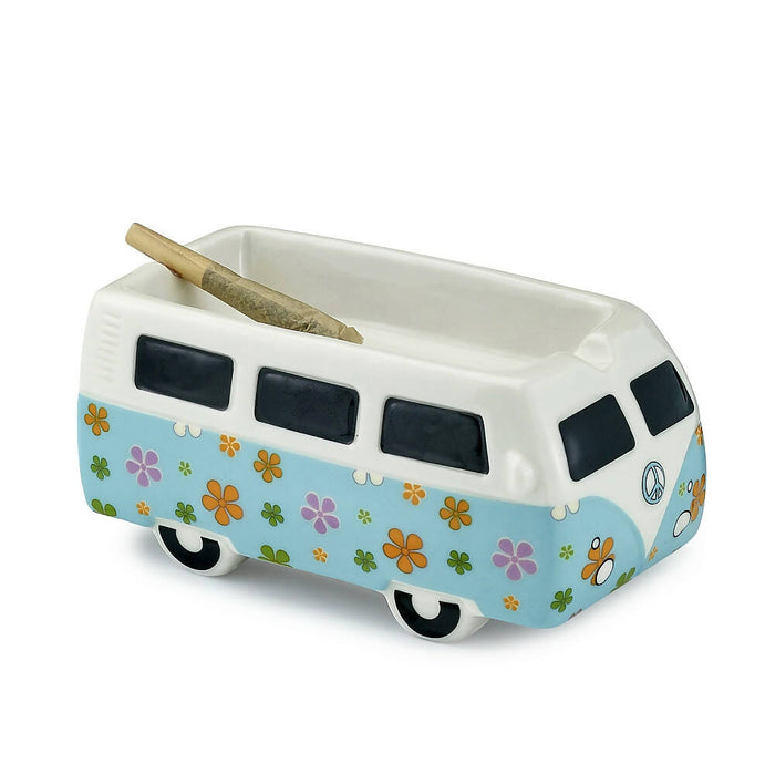 VINTAGE BUS ASHTRAY- FLOWER POWER DESIGN