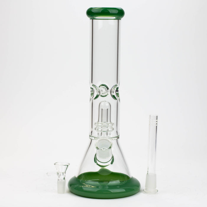 12" Color Bottom Glass Bong with shower head [C1503]