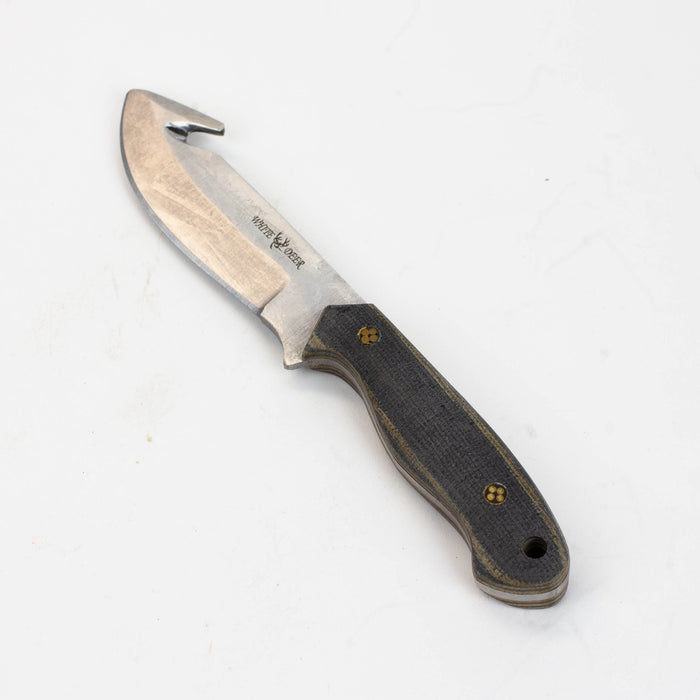 White Deer Skinner Knife Micarta with Wood Grips [WD9413]