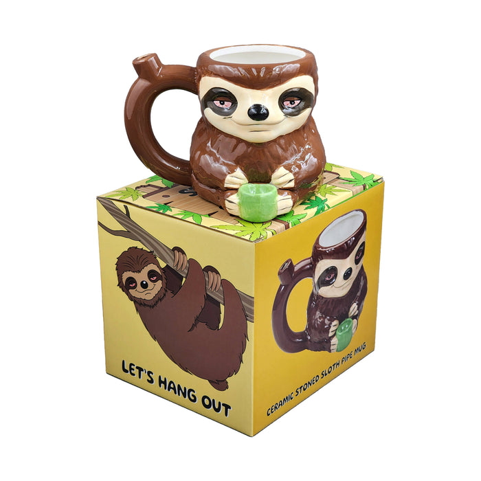 Stoned sloth mug pipe